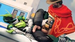 cole_cassidy, genji_shimada, overwatch, cxckparty, 2boys