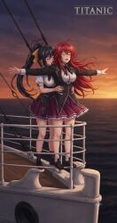 akeno_himejima, rias_gremory, high_school_dxd, titanic, titanic_(1997_film)