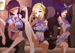 kurosawa_dia, matsuura_kanan, ohara_mari, blacked, love_live!
