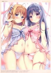 melonbooks, original, pan_(mimi), 2girls, asymmetrical_docking