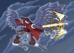 maxner12, action_pose, animal_mask, anthro, avian