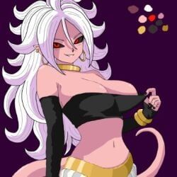 android_21, majin_android_21, dragon_ball, android, long_hair