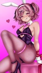 natsuki_(doki_doki_literature_club), doki_doki_literature_club, mis18art, bunny_ears, bunny_girl