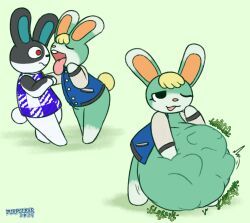 dotty_(animal_crossing), sasha_(animal_crossing), animal_crossing, purpulear, belly_bulge