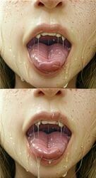 1girls, big_lips, big_lips_no_eyes, big_tongue, blonde-haired_female