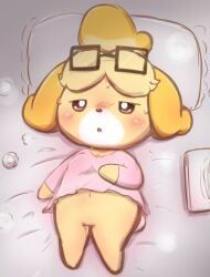 isabelle_(animal_crossing), animal_crossing, nintendo, badwingm, after_masturbation