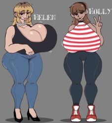 oc, original_character, succ2, 2girls, ass