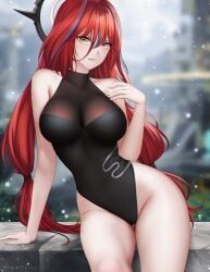 ember_(arknights:_endfield), arknights, arknights:_endfield, 1girls, black_leotard