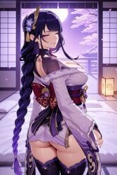 raiden_shogun, genshin_impact, patreon, kiraamane, 1girls