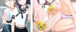 bunny_hero_works_part-time, bunify, 1girls, 2girls, areolae