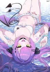 tokoyami_towa, hololive, kkato, 1girls, arm_tattoo