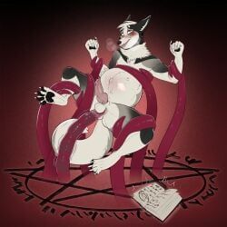 bindweed_(artist), 4_toes, 5_fingers, abdominal_bulge, animal_genitalia