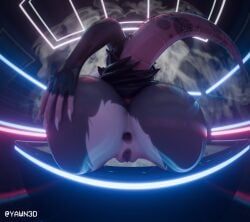yawn3d, american_opossum, anthro, anus, big_butt
