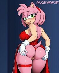 amy_rose, zarakariel, erect_nipples_under_clothes, femme_fatale, horny_expression