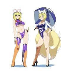 ran_yakumo, yukari_yakumo, touhou, volyz, 2girls