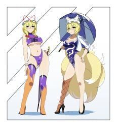 ran_yakumo, yukari_yakumo, touhou, volyz, 2girls