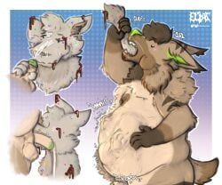 bluesky, twitter, abdominal_bulge, anthro, blue_background