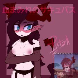 pony_town, anthro, anthrofied, bloody_demon, breasts