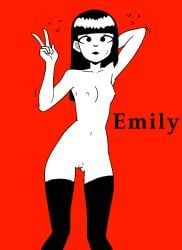 emily_strange, emily_the_strange, leakyclemmy, 1girls, bangs