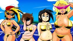 helena_halligan, rad_dude_comics, elpeocross, backwards_baseball_cap, beach
