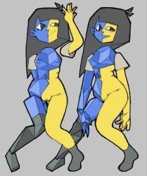 ena, ena_(series), amlogamer, black_hair, blue_and_yellow