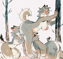 thorn_paw, 3girls, anilingus, anthro, ass