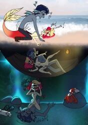 baxter_(hazbin_hotel), niffty, hazbin_hotel, amphibian_humanoid, beach_sex