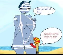 greece_(countryhumans), north_macedonia_(countryhumans), countryhumans, countryhumans_girl, beach_background