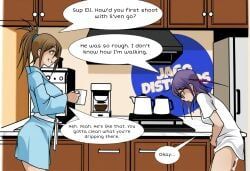 elly_(living_with_hipstergirl_and_gamergirl), erika_(living_with_hipstergirl_and_gamergirl), living_with_hipstergirl_and_gamergirl, ai_jago_dibuja, 2girls