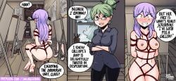 original_characters, original, jailor_eckman, 2girls, arms_behind_back