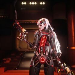 shion, overwatch, 1girls, android, anus