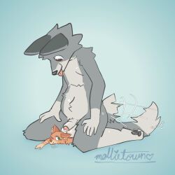 anthro, balls, black_nose, black_pawpads, blep