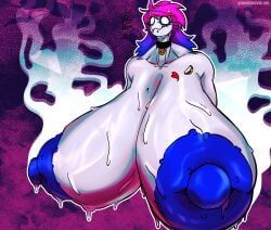 original_character, original, kingmecrownless, abstract_background, blue_areola