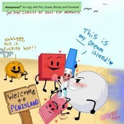 blocky_(bfdi), coiny, eraser_(bfdi), pen_(bfdi), snowball_(bfdi)