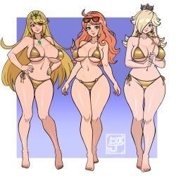mythra, mythra_(xenoblade), princess_rosalina, rosalina, sonia_(pokemon)
