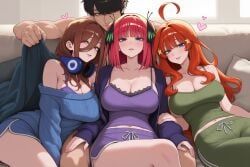 nakano_itsuki, nakano_miku, nakano_nino, uesugi_fuutarou, go-toubun_no_hanayome