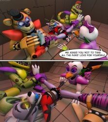 glamrock_chica, glamrock_freddy, roxanne_wolf, five_nights_at_freddy's, five_nights_at_freddy's:_security_breach