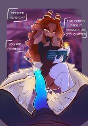 ghosted_ghoat, anthro, biped, blue_penis, blurred_background