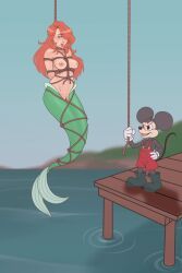 mickey_mouse, disney, anthro, aquatic, ariel_(disney)
