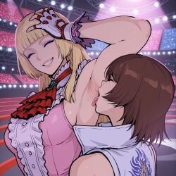 asuka_kazama, tekken, noodle_jacuzzi, 2girls, arena