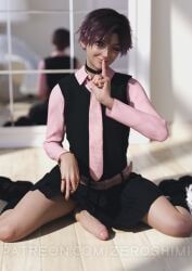 zeroshimi, 1boy, 1femboy, 1male, belt