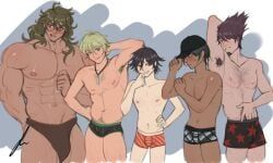 gokuhara_gonta, momota_kaito, ouma_kokichi, rantaro_amami, saihara_shuuichi