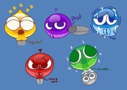 blue_puyo, green_puyo, purple_puyo, puyo_(puyopuyo), red_puyo