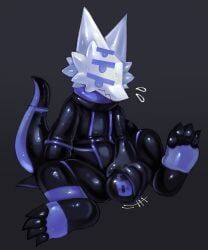latexm4n, 4_toes, anthro, blue_eyes, bodily_fluids