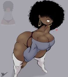 giygal, afro, black_female, blush, breasts