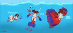 tyrolea, animal_humanoid, arm_fin, betta_(genus), blue_background