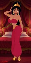 princess_jasmine, slave_princess_jasmine, armbands, bandeau_bikini, bedroom