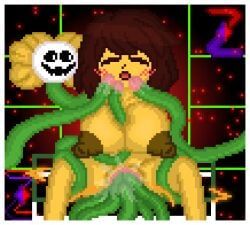 flowey_the_flower, frisk, frisk_(undertale), undertale, undertale_(series)