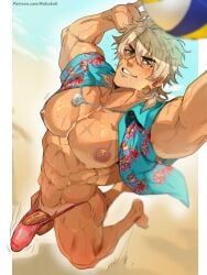 varka_(genshin_impact), genshin_impact, robokeh, abs, balls