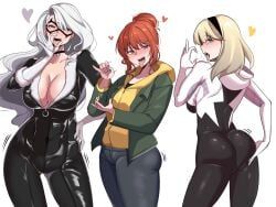 black_cat_(marvel), felicia_hardy, gwen_stacy, jean_grey, sadie_sink